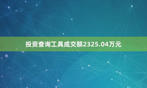 投资查询工具成交额2325.04万元